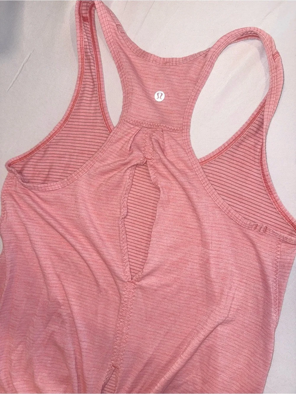 Lululemon Women's Pink Strip Racerback Tank Top Size 6 / Small
